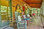 Screened in porch overlooking the Cartecay River